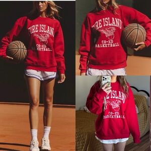 NWT firstport x free people Fire Island Crew Neck Sweatshirt rugged wash chewed